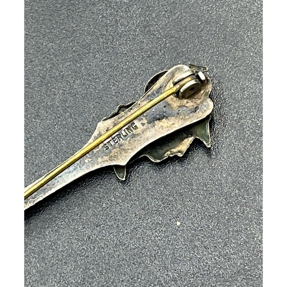 Sterling silver Roman soldier Spoon brooch Athene / Minerva Lapel Pin - Picture 9 of 13